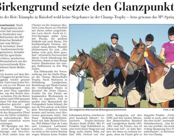 jumper Landivio (Oldenburg show jumper, 2007, from Landor S)