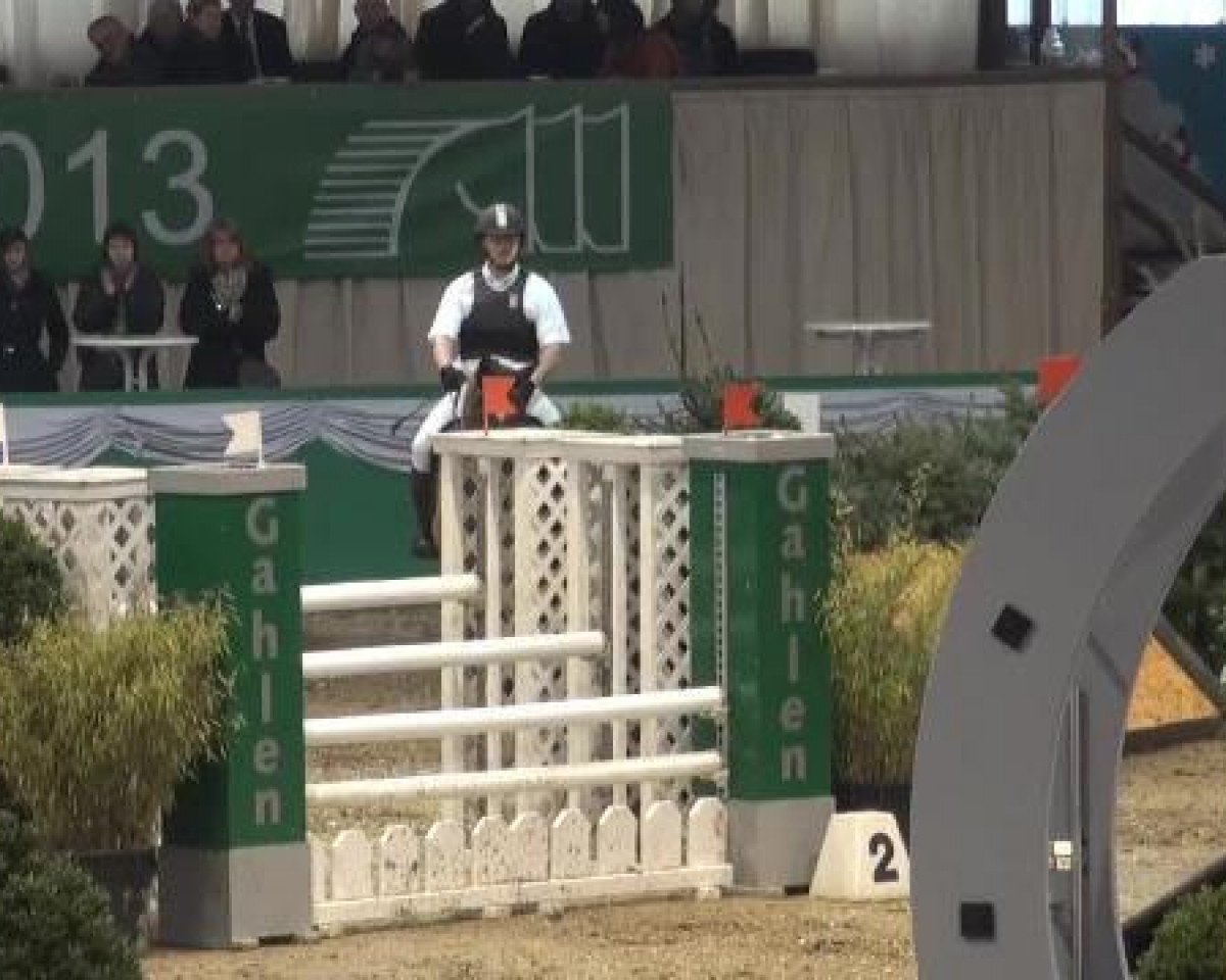 Égua reprodutora Napoli (Pônei de Equitação Alemão, 2000, de Nuts) - Hallenturnier Gahlen 04.-06.01.2013 06.01.2013
16 Zeitspringprfg, Kl. M** über Naturhindernisse
